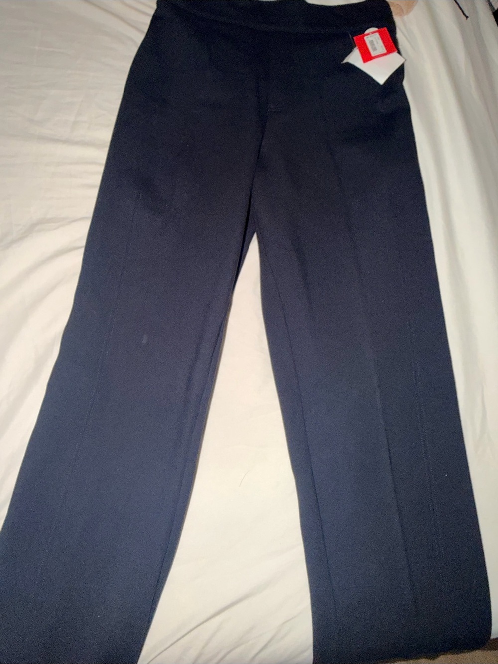 SPANX Navy Slim- Straight Pull-On Pants - Picture 3 of 3
